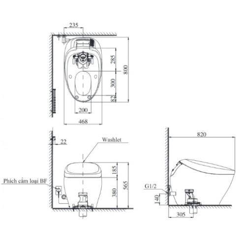 Bồn Cầu Neorest TOTO CS900KVT#NW1/T53P100VR NX I Thông Minh