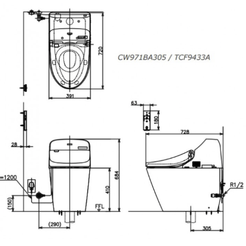 Bồn Cầu Thông Minh TOTO C971/TCF9433A GG