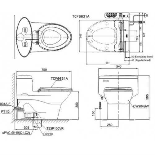 Bồn Cầu Điện Tử TOTO MS904W7 Nắp Rửa Washlet