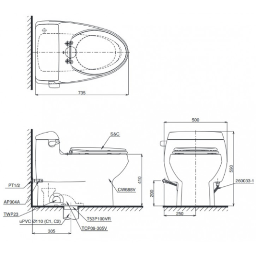 Bồn Cầu Điện Tử TOTO MS688W7 Nắp Rửa Washlet Mã sản phẩm: MS688W7 Xuất xứ: Chính hãng Tình trạng: Còn hàng