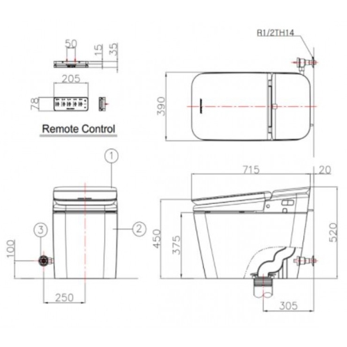KP8310 BÀN CẦU ĐIỆN TỬ AMERICAN STANDARD