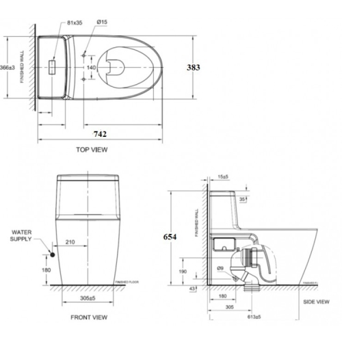Bồn Cầu American Standard VF-1808PL Nắp Rửa Điện Tử