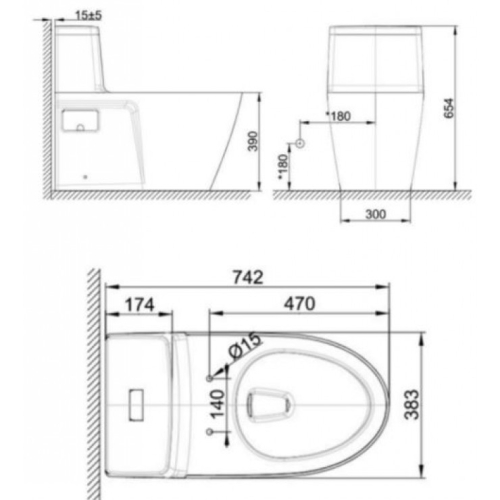 Bồn Cầu American Standard VF-1808TPL Nắp Rửa Điện Tử WP-7SL1