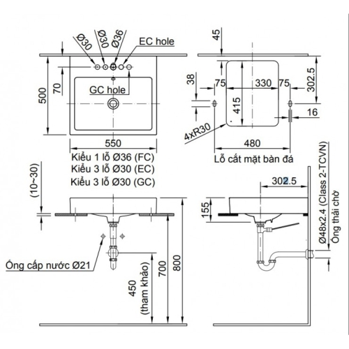 Chậu Rửa Lavabo TOTO LT4704MTG17 Đặt Bàn