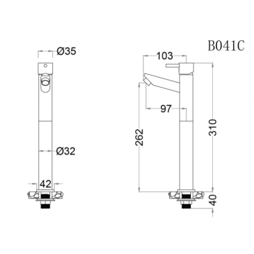Vòi Lạnh Lavabo CAESAR B041CU Cao Cổ