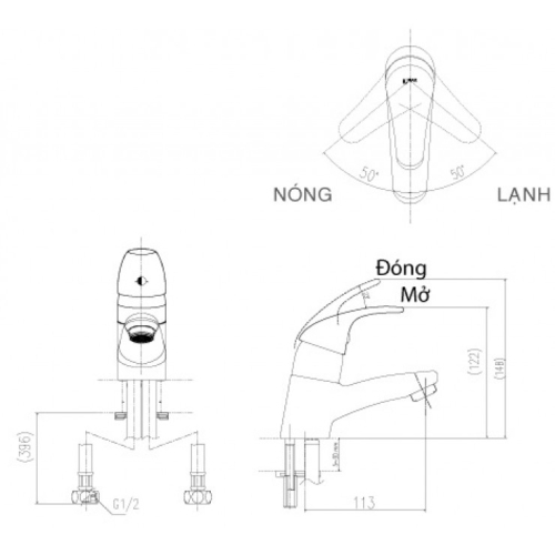 Vòi Rửa Lavabo Inax LFV-1302S Nóng Lạnh