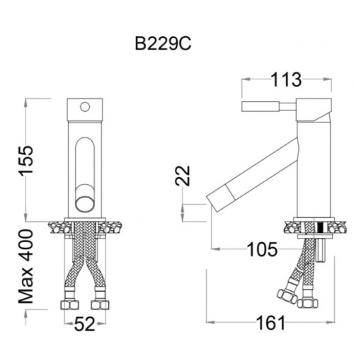 Vòi Nóng Lạnh Lavabo CAESAR B229CU (B229C)