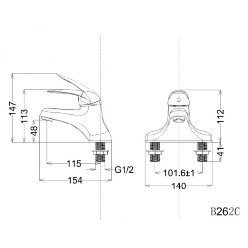 Vòi Nóng Lạnh Lavabo CAESAR B262CP Bộ Xả Ty Nhựa