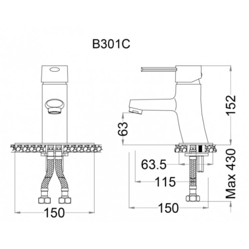 Vòi Nóng Lạnh Lavabo CAESAR B301C