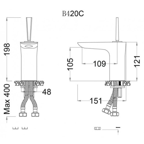Vòi Lavabo Nóng Lạnh CAESAR B420CU (B420C)