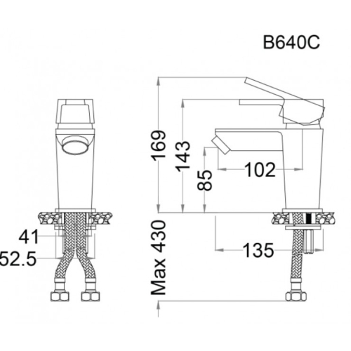 Vòi Nóng Lạnh Lavabo CAESAR B640CU (B640C)